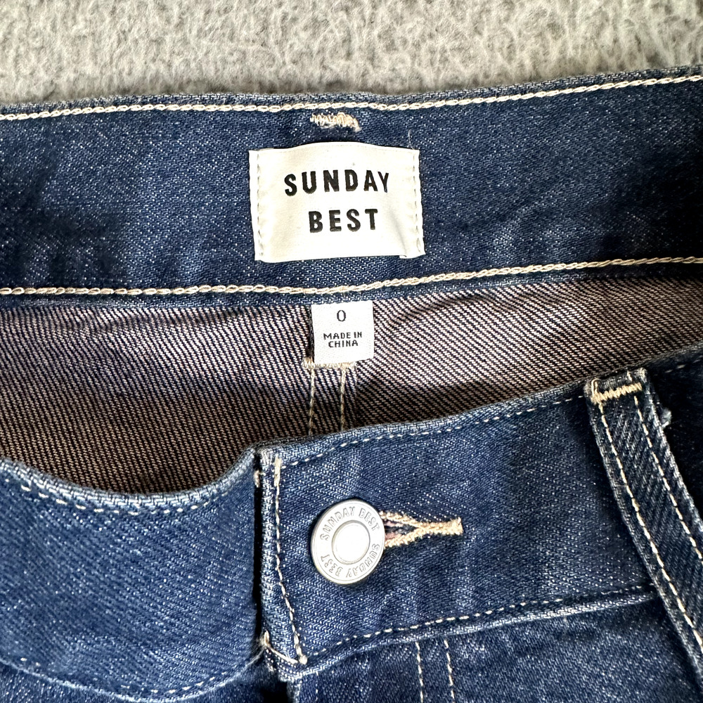 Aritzia Sunday Best Jeans Women's 0 Blue Wide Leg Baggy Cargo Y2K Style - Picture 4 of 13